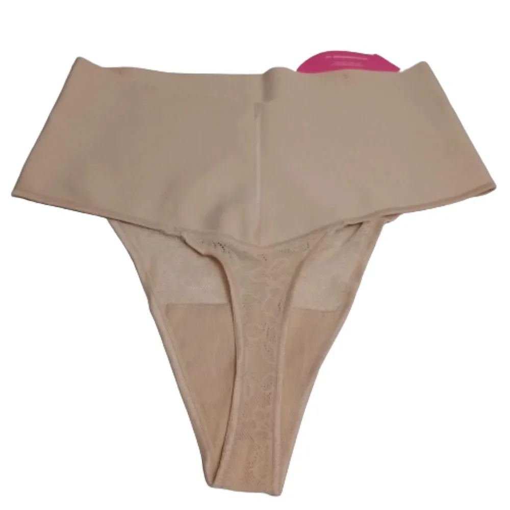 Maidenform Women's Tame Your Tummy Lace Thong in Nude 1 Lace Size S(DM0049) NWT